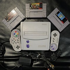 Nintendo SNES Super NES Control Deck SNS-101 Console w/ 2 Controllers & Games