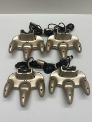 Nintendo 64 N64 Gold USA Console System With 4 Official Controllers Tested Works
