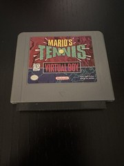 Nintendo Virtual Boy in Box w/ Mario Tennis -Powers On -BOTH DISPLAYS BAD -AS-IS