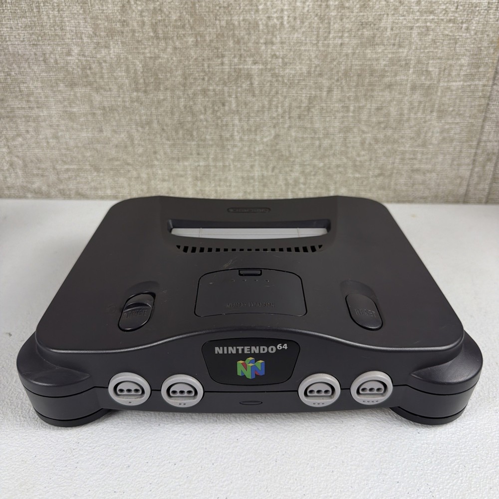 Nintendo 64 Console ONLY – NUS-001 (USA) – Charcoal Tested Working W/ Jumper Pak