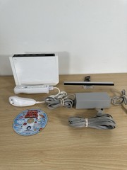 Nintendo Wii Console Bundle White Tested Works Game 3rd Party Remote Sensor Bar