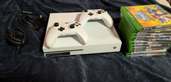 Xbox One S 500GB White Console + 2 Controllers + 13 Games Tested Working