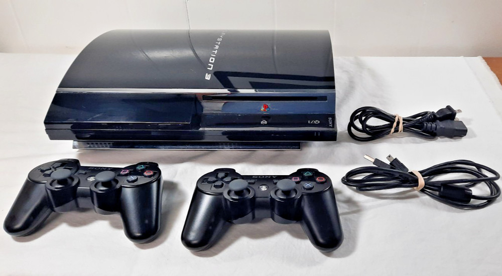 Playstation 3 Fat 60GB CECHA01 PS3 Backwards Compatible Console + 2 Controllers