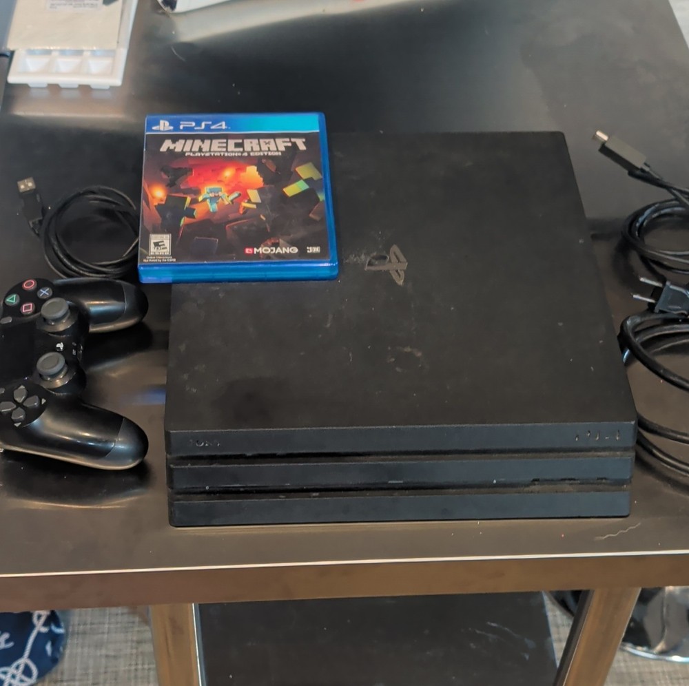 Sony PlayStation 4 Pro Black 4K UHD Console w/ DualShock 4 Controller Minecraft
