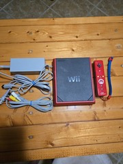 Nintendo Wii Mini Red RVL-201 Console Controller AC Adapter Cords Working