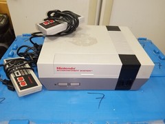 Nintendo NES Console – White/Gray. Comes With 2 Controllers- NO Cords- Works