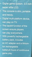Game Box Plus Handheld System 3.0&Prime; Backlit LCD TV Out Rechargeable, Cables