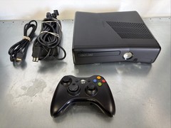 Xbox 360 S Slim Black (Model 1439) Console Bundle Tested & Working NO HARD DRIVE