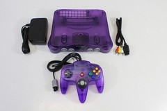 Nintendo 64 Clear Purple Console Controller AC AV Bundle N64 NTSC REGION FREE