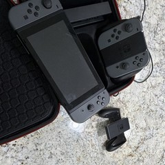 Nintendo Switch Gray Dockable Console w/ Dock, Joy-Con Controllers, Carry Case