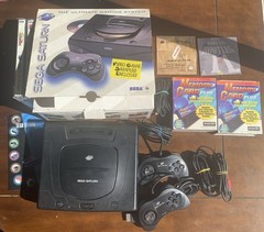 SEGA Saturn Black Console w/ 2 controllers, 4 games, memory card & accessories