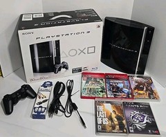 Sony PlayStation 3 PS3 FAT 80GB CECHL01 Console + Serial # Matching Box & Games