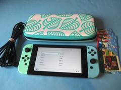 Nintendo Switch System Animal Crossing Edition +Charger + Case & Extras