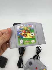 Nintendo N64 Black Console OEM Bundle W/ Super Mario 64 Tight Controller Tested