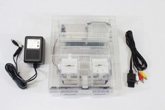 Super Nintendo Transparent Crystal Clear Console SNES SFC Convert AV AC Adapter
