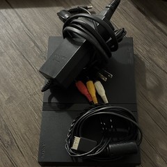 Sony PlayStation 2 Slim PS2 Black Console w/ Power & AV Composite RCA Cables
