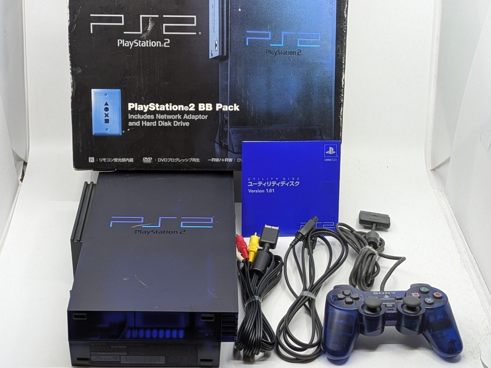 Sony PlayStation 2 Midnight Blue BB Pack SCPH-50000 MB/NH Console Boxed Tested