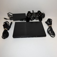 Sony PlayStation 2 Slim PS2 Console SCPH-75001 Black W/ Cords & Controller