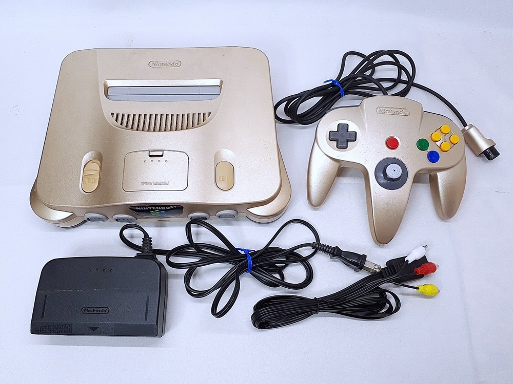 Nintendo 64 Gold Console controller set Region Free N64 Tested