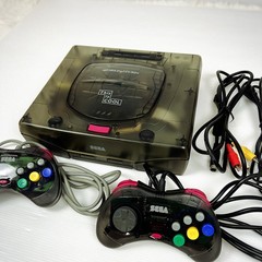 Sega Saturn Skeleton Black console Controller S-video RCA cable NTSC-J Tested JP