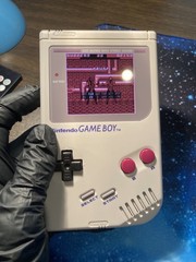 Grey Nintendo Classic Game Boy DMG With Upgraded Backlit IPS LCD Screen