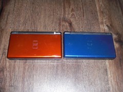 BROKEN Nintendo DS Lite Red Blue Console System Plays DS GBA READ SCREEN DAMAGE