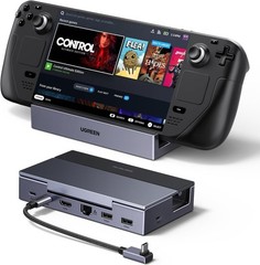 Portable Steam Deck Dock: 4K@120Hz HDMI, USB-A, USB-C & Gigabit Ethernet ]