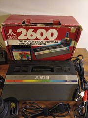 Atari 2600 JR Rainbow Modded S-VIDEO Box Joysticks Paddles Bundle