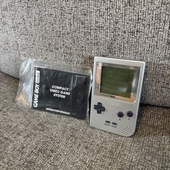 Nintendo Game Boy Pocket MGB-001 Silver Portable Handheld Console Works W/ Game