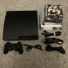 Sony PlayStation 3 Slim CECH-3001A 160GB w/ Controller Cables & 9 Games – Tested