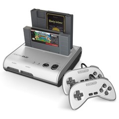 Retro-Bit RetroDuo Dual 2-in-1 Retro Console for SNES & NES Games – Silver/Black