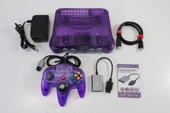 Nintendo 64 Clear Purple Console N64 Controller AC S-Video to HDMI Adapter Cable
