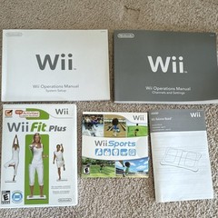 Nintendo Wii White Console w/ Balance Board, Wii Fit Plus, Sports, Controller