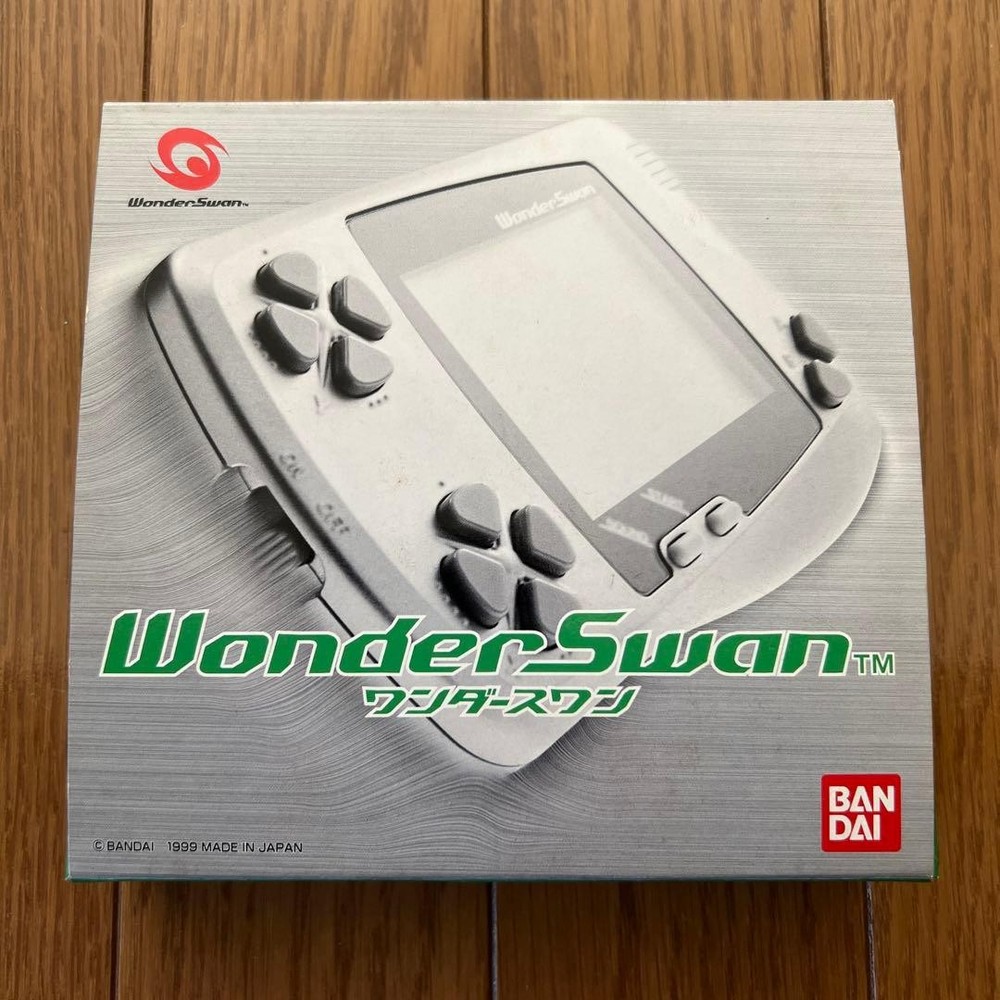 BANDAI WonderSwan Console System Skeleton Green Clear Working LCD Burn Used