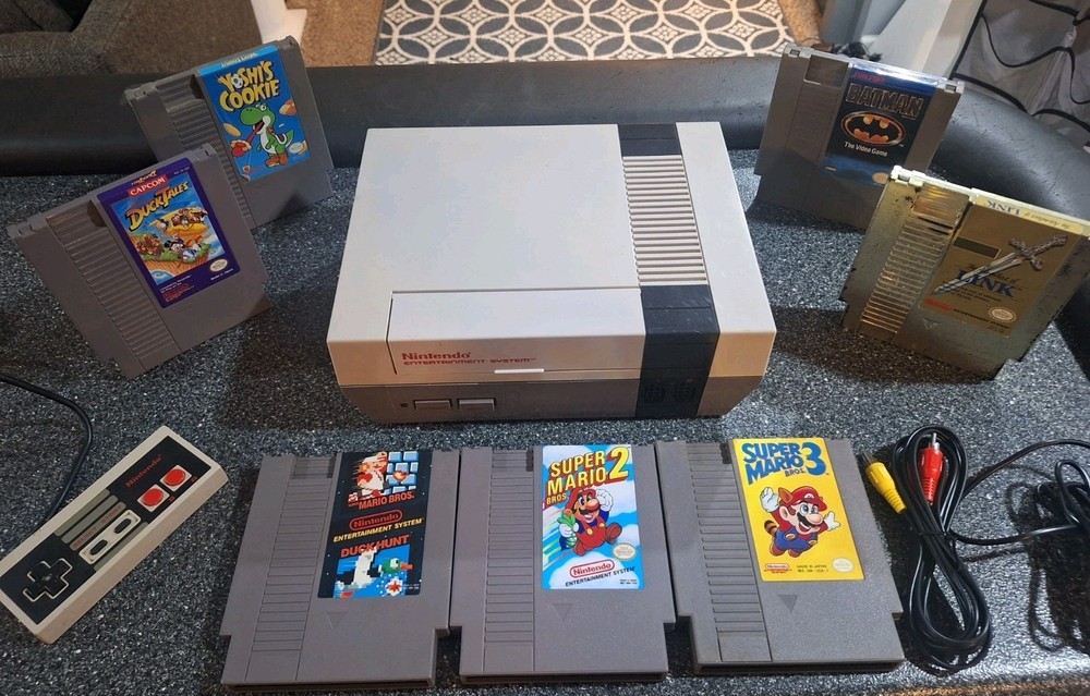 Original NES Nintendo Console Bundle ZELDA MARIO TRILOGY GREAT Games TESTED