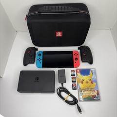 Nintendo Switch OLED bundle Lot ~ 3 Pokemon Games, HORI Joycons, Carrying Case