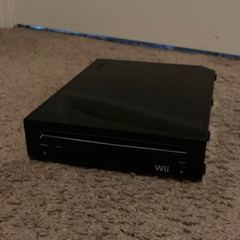 Nintendo Wii Black Home Console w/ Power Supply & Composite RCA AV Cable