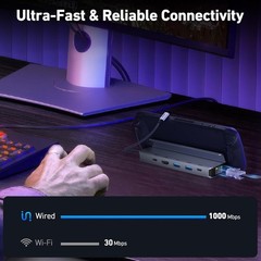 Compact Steam Deck Dock – Aluminum 6-in-1 Hub with Gigabit Ethernet Support