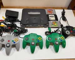 Nintendo 64 Bundle 4 Controllers Super Mario 64 Plus 2 Other Games READ