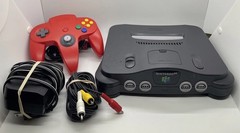 Nintendo 64 N64 Video Game Console NUS-001 Gray W OEM Red Controller & Cables