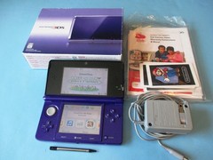 Nintendo 3DS Midnight Purple System in Box w/Charger FREE Shipping!