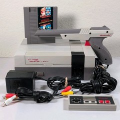 Nintendo NES-001 Console W/ Mario Duck Hunt Controller Light Gun Tested Working