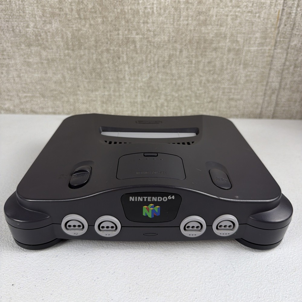 Nintendo 64 Console ONLY – NUS-001 (USA) – Charcoal Tested Working W/ Jumper Pak
