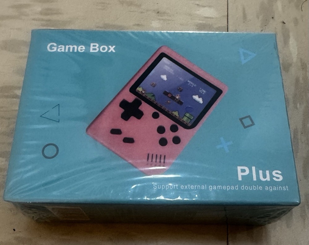 Game Box Plus Handheld System, 3.0 Inch LCD, Rechargeable Battery, Pink