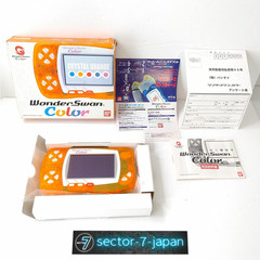 Bandai WonderSwan Color Clear Orange WSC-001 Boxed Rare Console Tested From JP