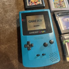 Nintendo Game Boy Color Handheld Game Console – Teal With 7 Games READ