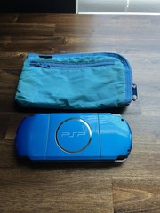 Sony PSP-3000 Carnival Blue Region Free w/ Zipper Case Tested and Working