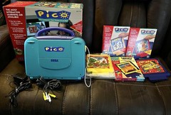 SEGA PICO LEARNING SYSTEM CONSOLE ORIGINAL BOX+5 GAMES 3 CIB ALL TESTED WORKING