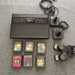 Atari 2600 Console Bundle w/ Controllers & 6 Games Tested Working