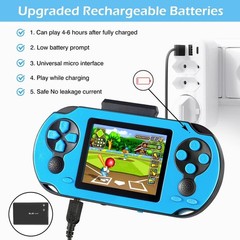 3.0 » Large Screen Handheld Game with 230 Classic Games – Perfect Gift in Blue